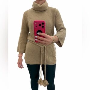 Talbots 100% cashmere Women's camel Sweater with Belt